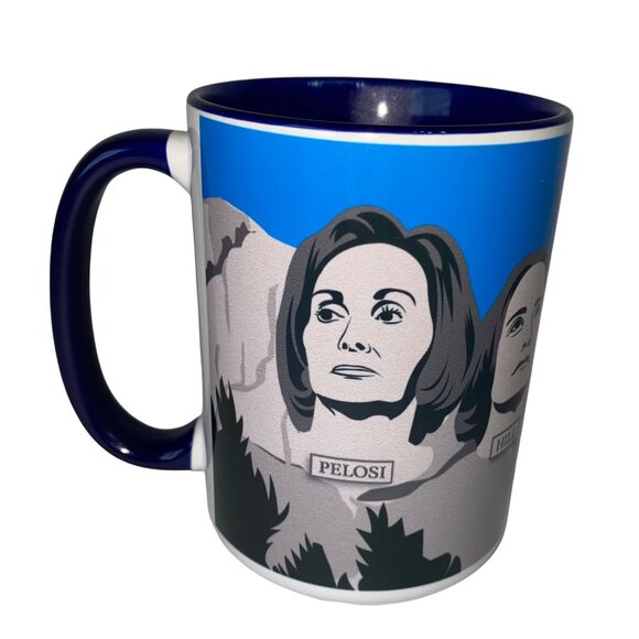 Political Icon Coffee Mug With Pelosi Hill Karlan Yovanovitch Mount Rushmore Des - Picture 1 of 7